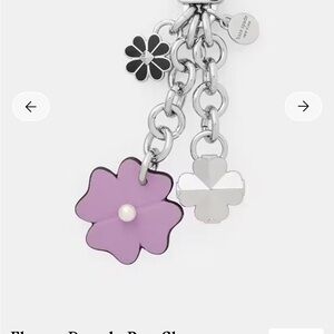 Kate Spade Lavender and Black Floral Keychain